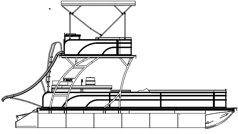 Planta do F BOAT 9500 DUPLO DECK — opção 1