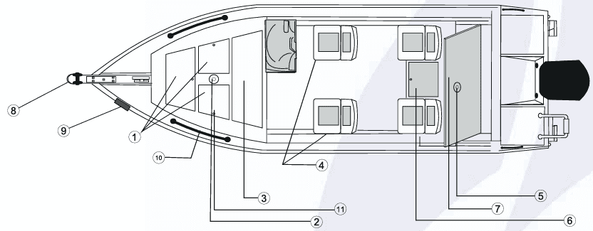 Plano de la embarcación APACHE ESPECIAL FISHING